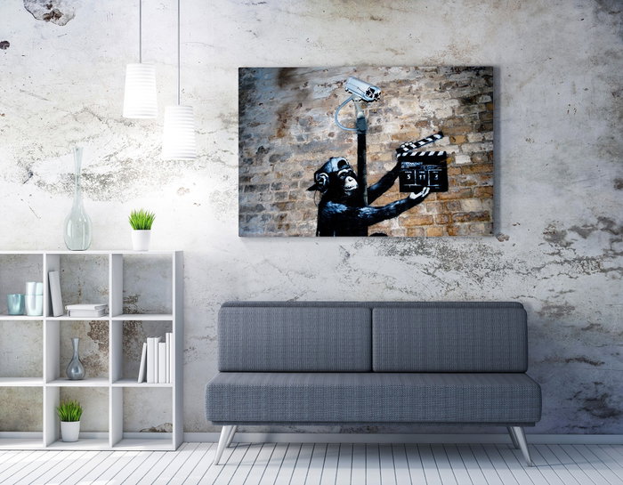 Wallity WY43 Banksy Lienzo Decorativo Enmarcado 50 x 70 cm